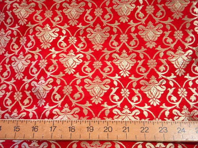 Red Gold Damask - Indian Brocade