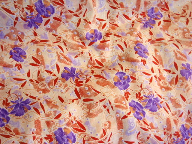Red Purple Floral - Poly/Cotton Print