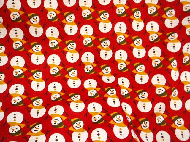 Red Snowman - Cotton Poplin Patchwork