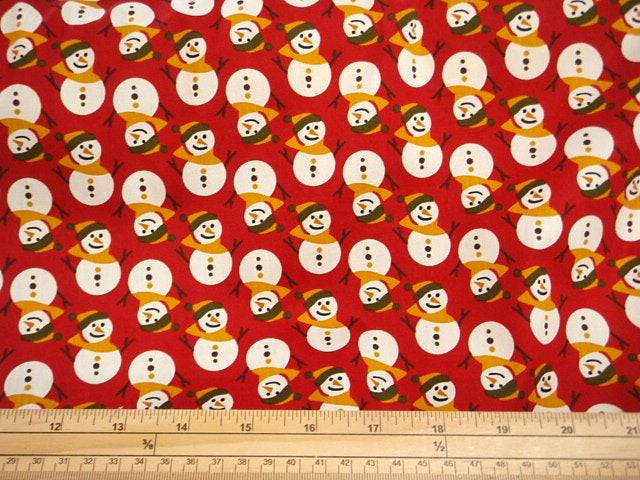 Red Snowman - Cotton Poplin Patchwork