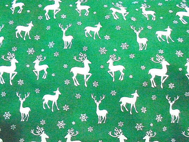 Reindeer And Snowflakes - Poly/Cotton Print
