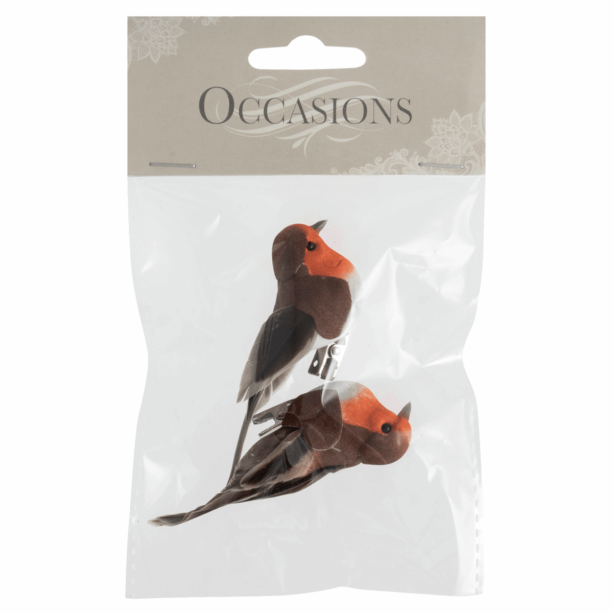 Christmas Decorative Robins On Clip: Small (2 Pieces)