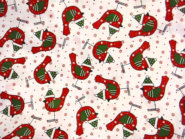 Christmas Red Robin - Poly/Cotton Print