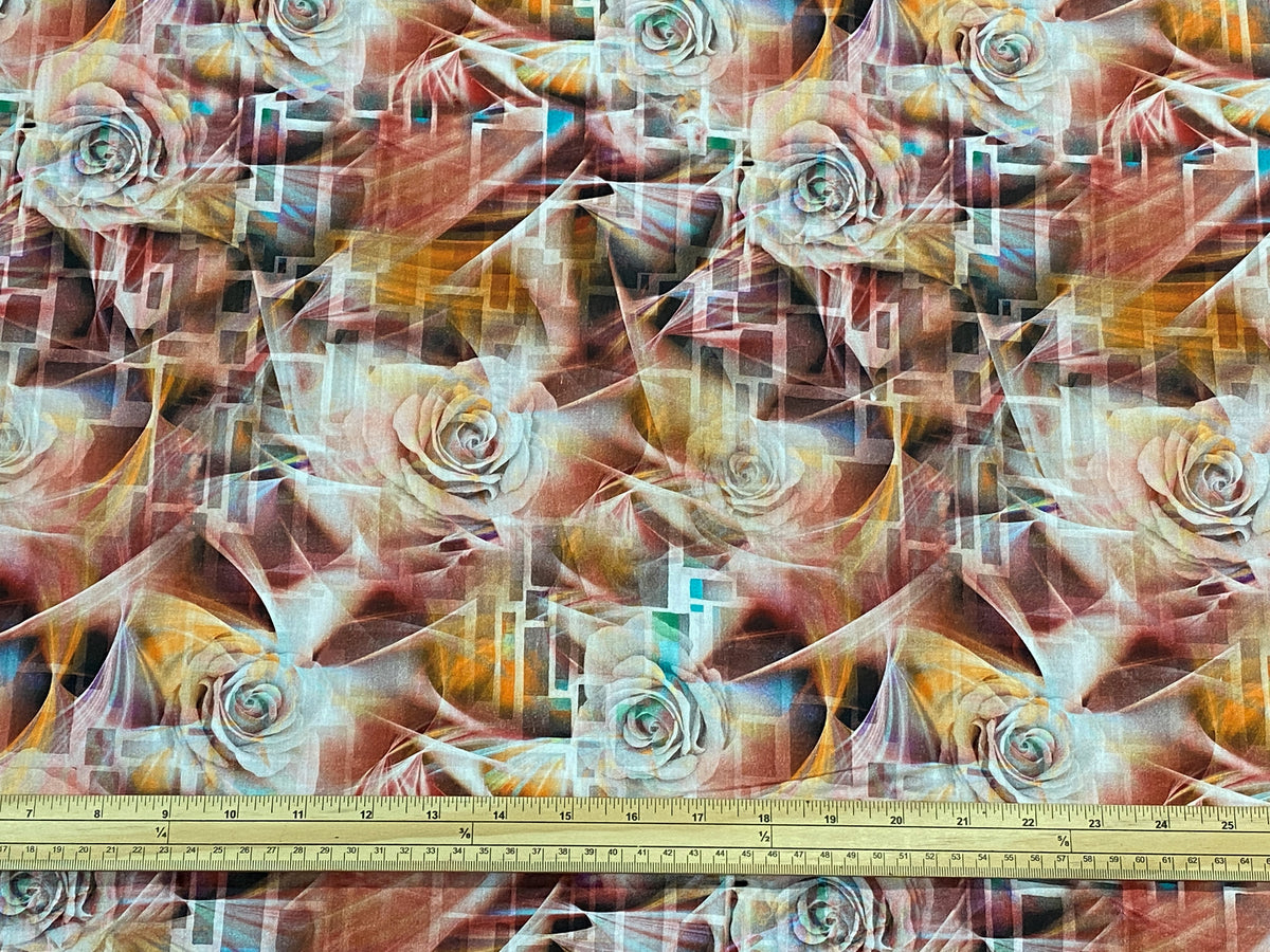 Large Roses- Digital Printed Cotton Satin
