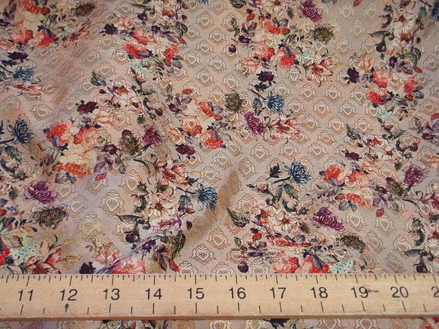 Rose Gold Floral - Digital Printed Brocade