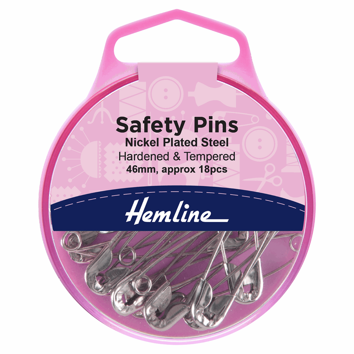 Hemline Saftey Pins 46mm (18pcs)