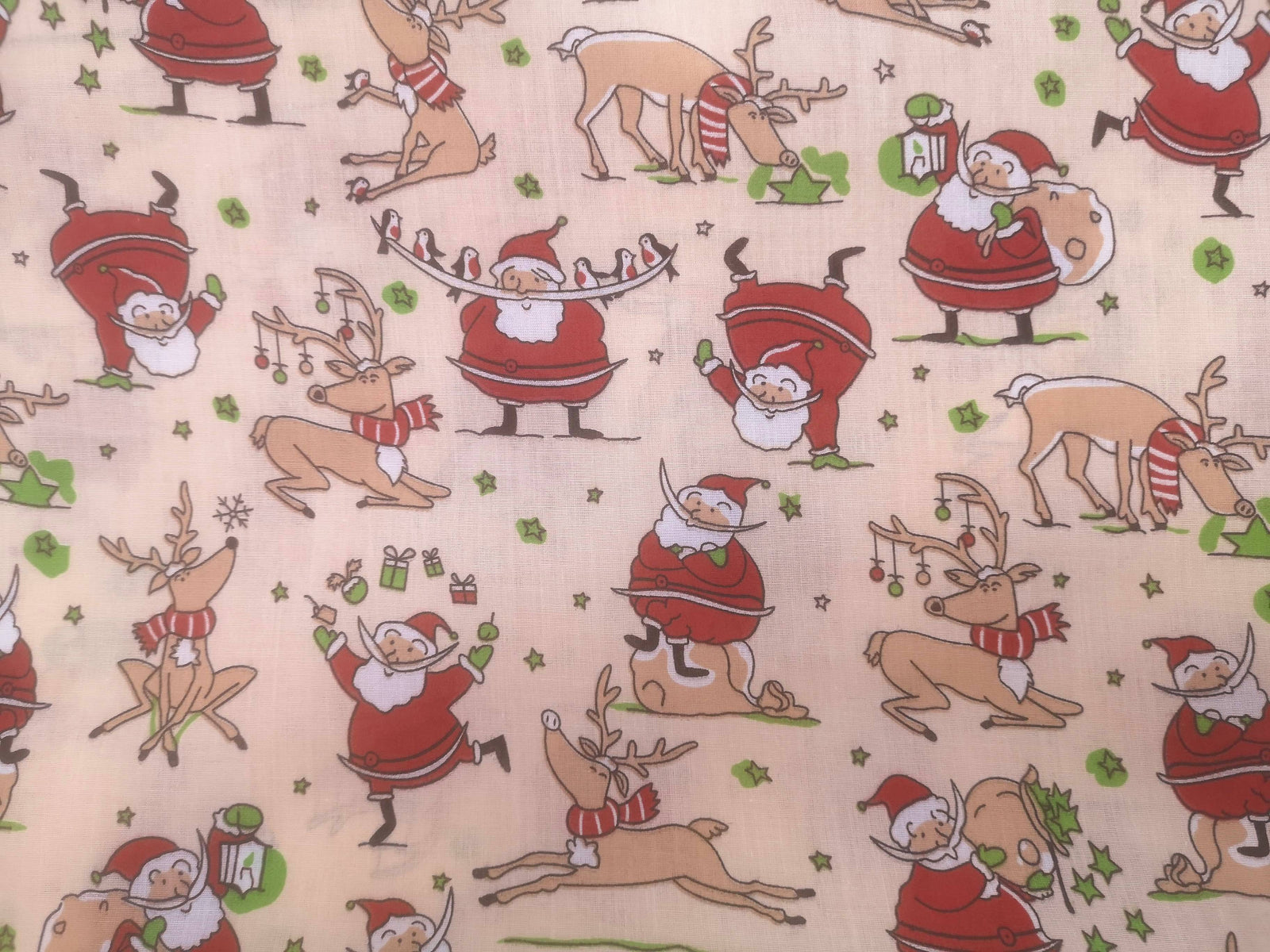 Santa's Reindeers - Poly/Cotton Print - Cheap Fabrics
