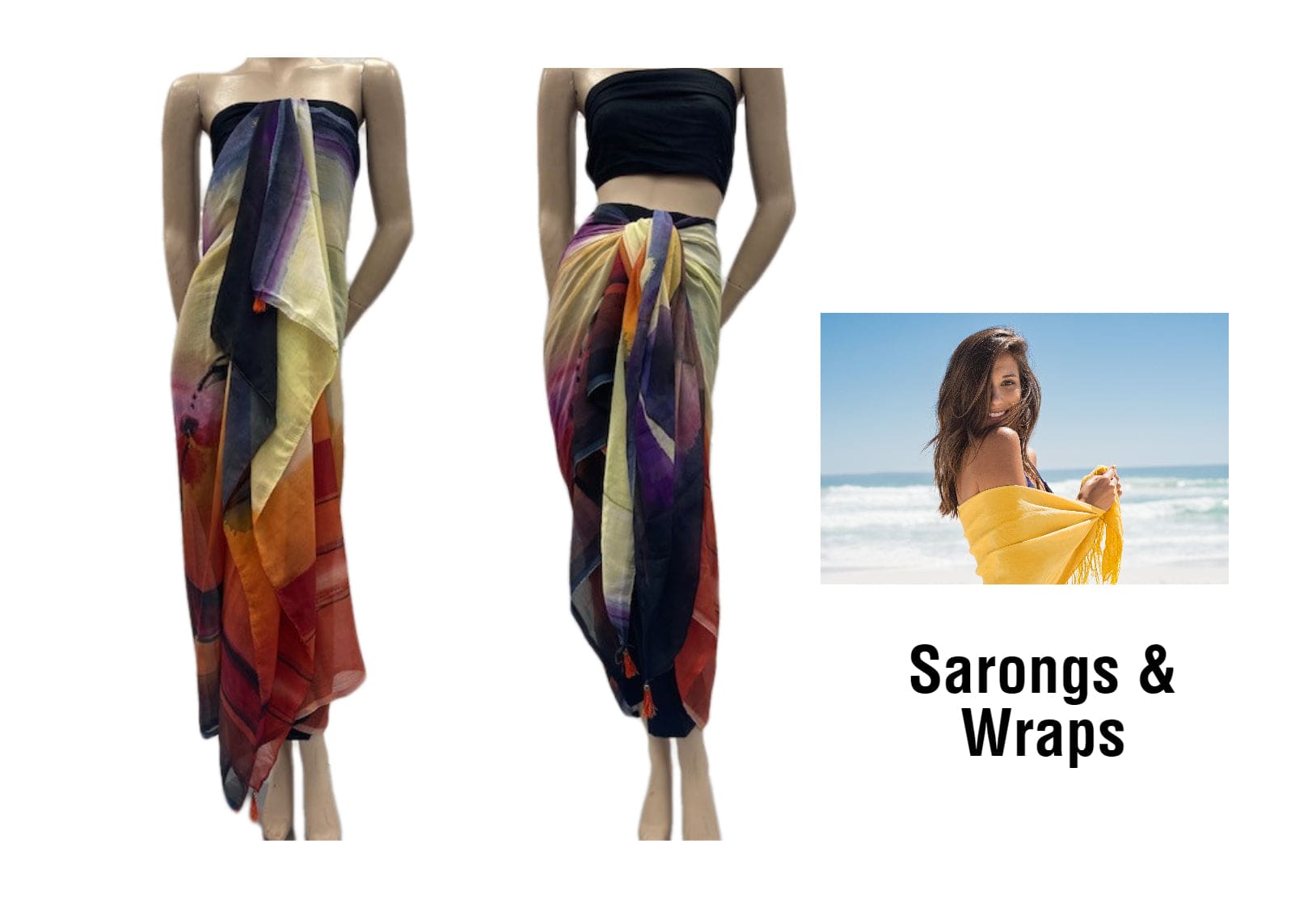 Printed Chiffon Sarong - 02 - Cheap Fabrics