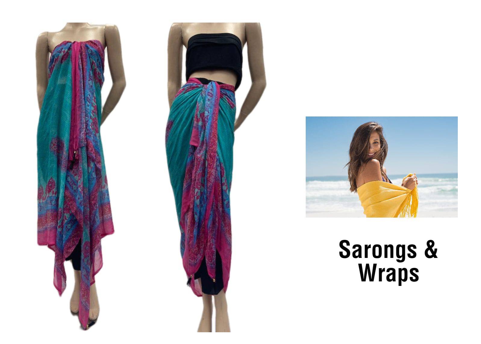 Printed Chiffon Sarong - 03 - Cheap Fabrics