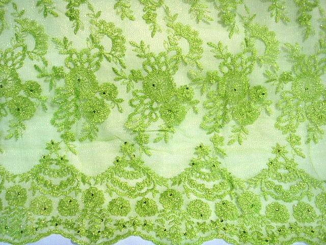 Bordered Scallop Edge - Clearance Embroidered Tulle