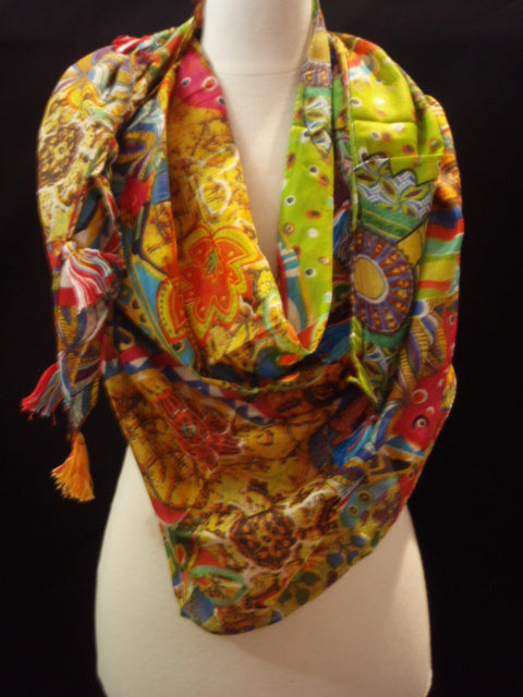 Tropic - Printed Poly Cotton Blend Scarf