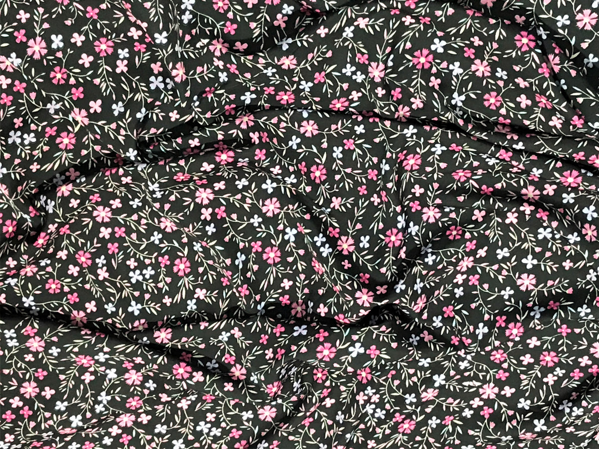Scattered Floral - Clearance Printed Crepe