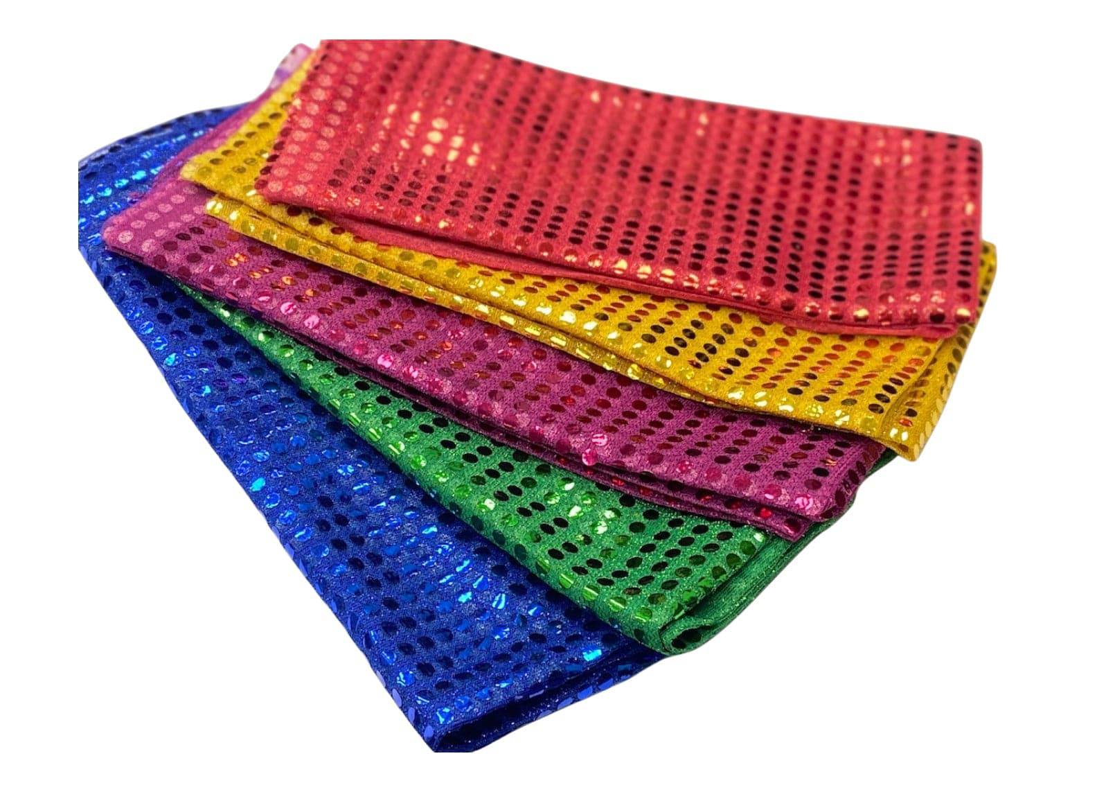 3mm Sequin Jersey Knit Bundle - 5 Colours x HALF METRE - Cheap Fabrics