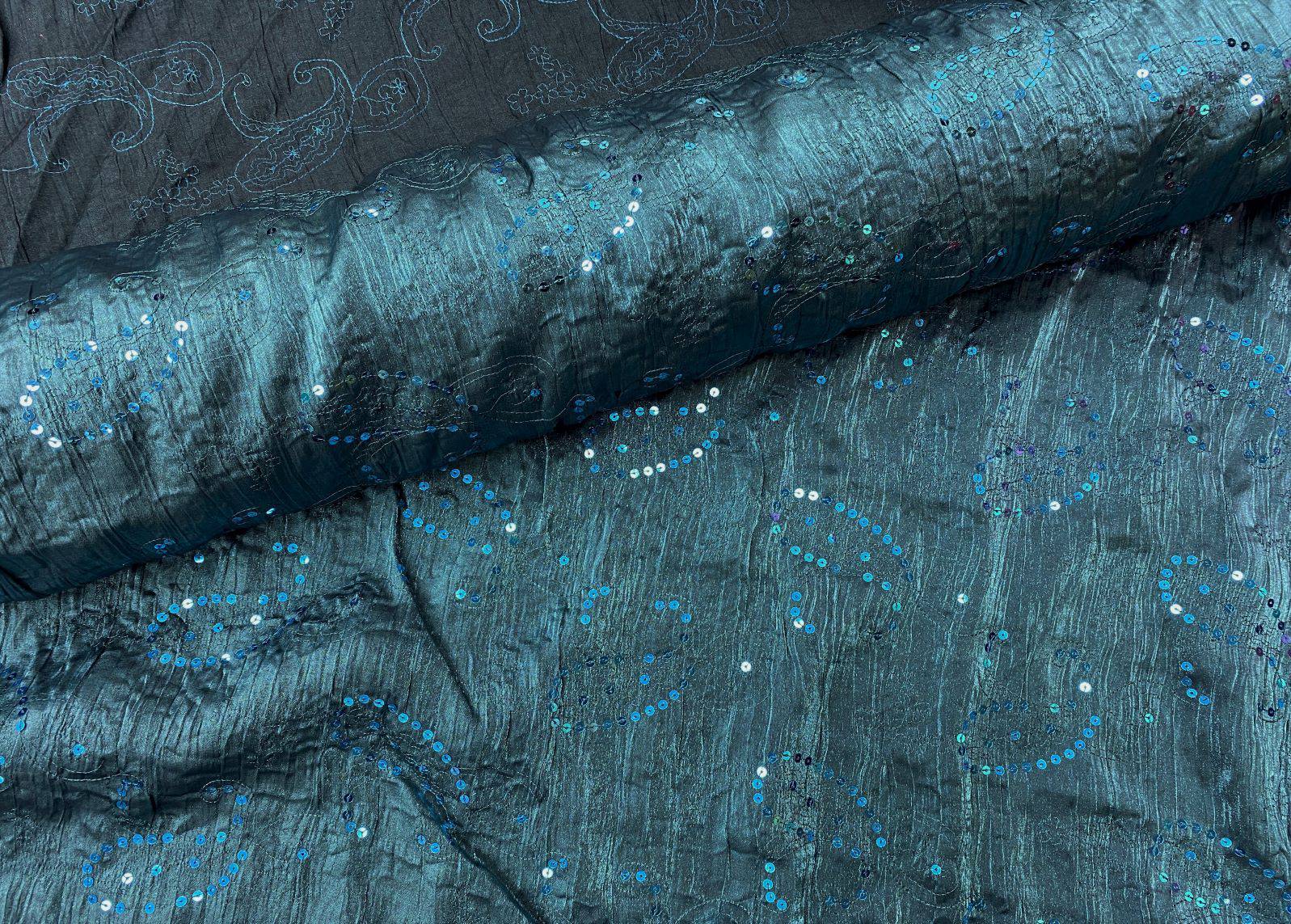 Sequinned Shimmer Crushed Taffeta - Cheap Fabrics