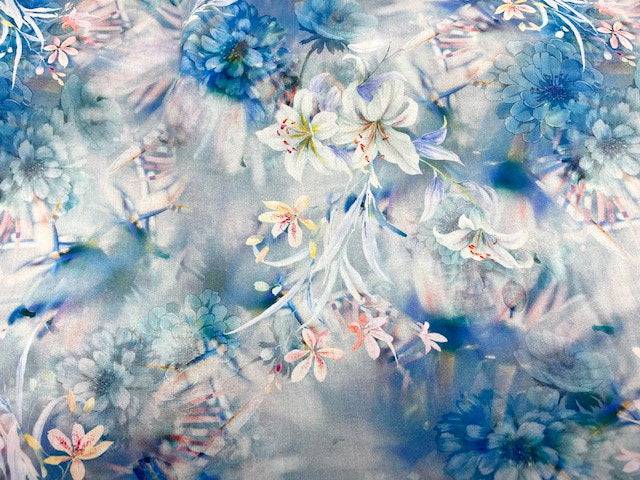 Shaded Lillies - Printed Viscose - Cheap Fabrics