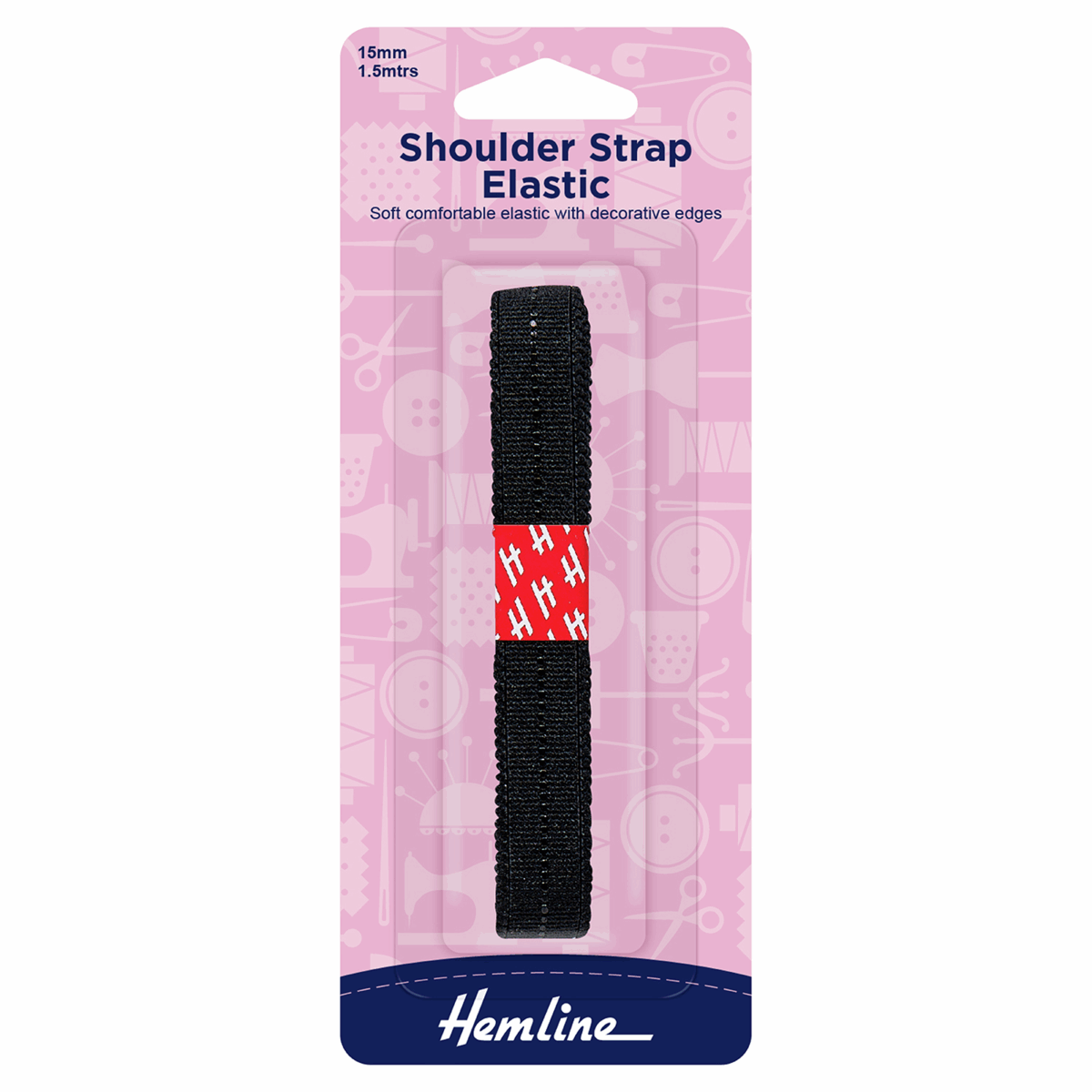 Shoulder Strap Elastic - Black 1.5mtr x 15mm