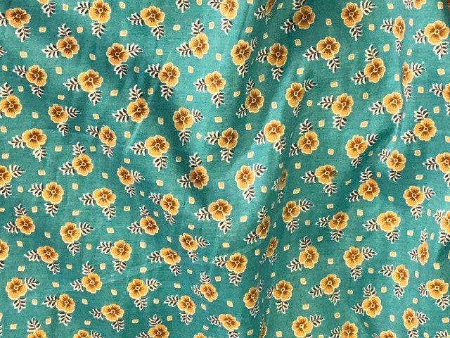 Single Flower Leaf - Poly/Cotton Print - Cheap Fabrics