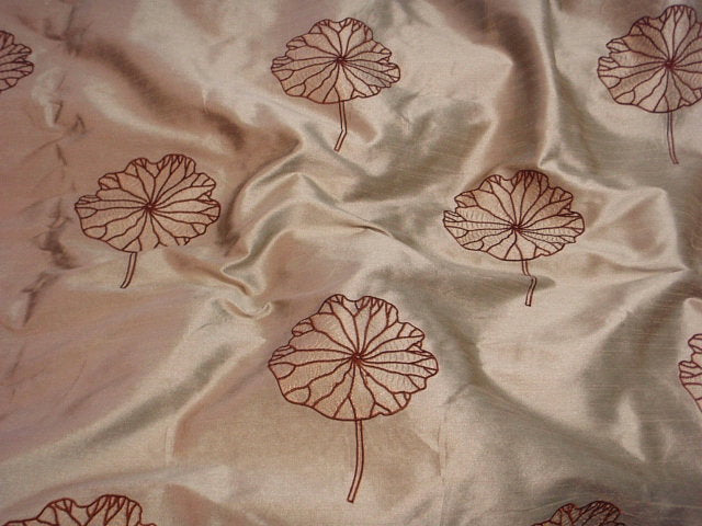 Single Flower - Embroidered Faux Raw Silk