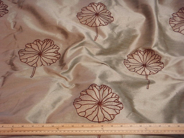 Single Flower - Embroidered Faux Raw Silk