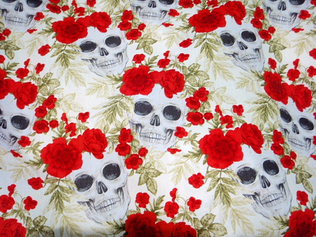 Skulls 'n' Roses Part 1 - Cotton Poplin Patchwork