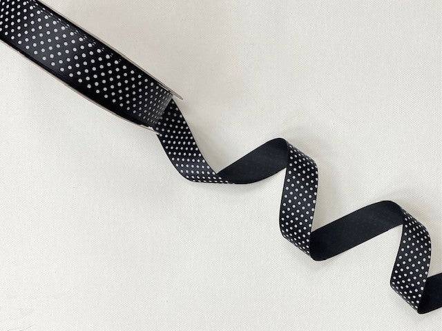 Novelty Satin Ribbon - Small Polka Dots - Cheap Fabrics