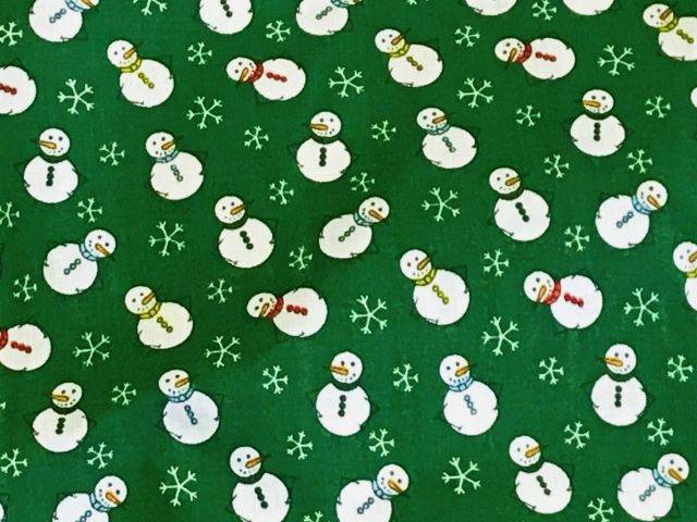 Christmas Festive Snowman - Poly/Cotton Print