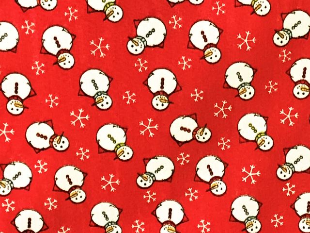 Christmas Festive Snowman - Poly/Cotton Print