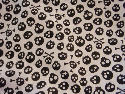 Small Halloween Skulls - Halloween Poly/Cotton Print