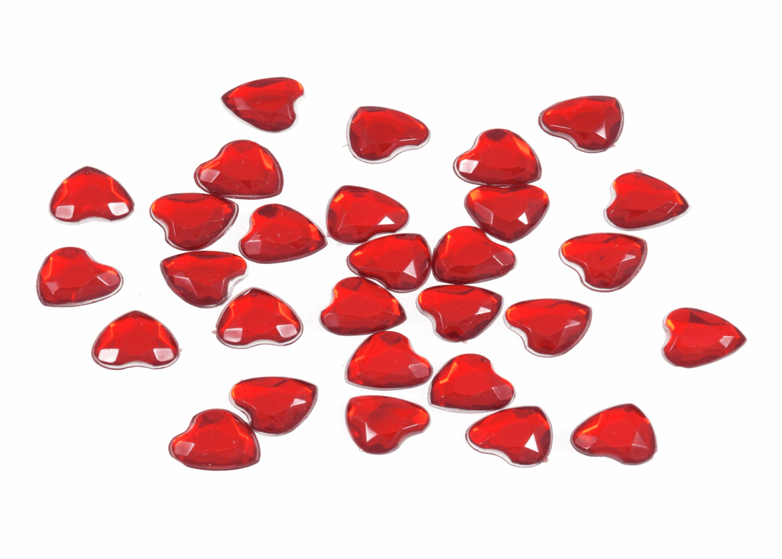 Stick-On Jewels - Red Hearts (Pack of 100)
