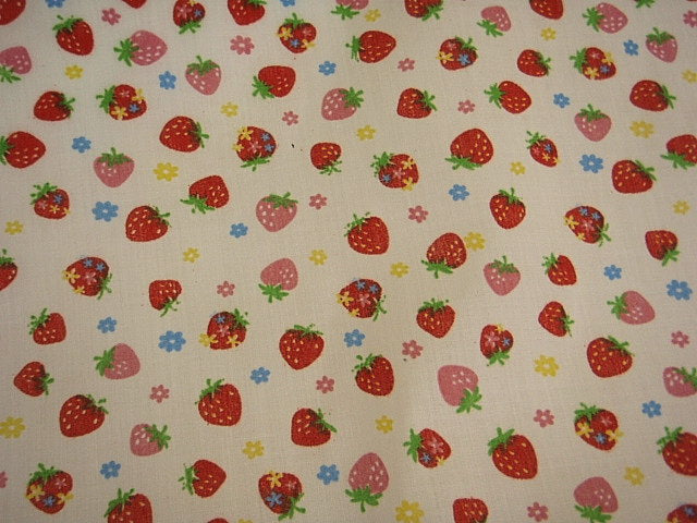 Small Strawberries - Novelty Poly/Cotton Print