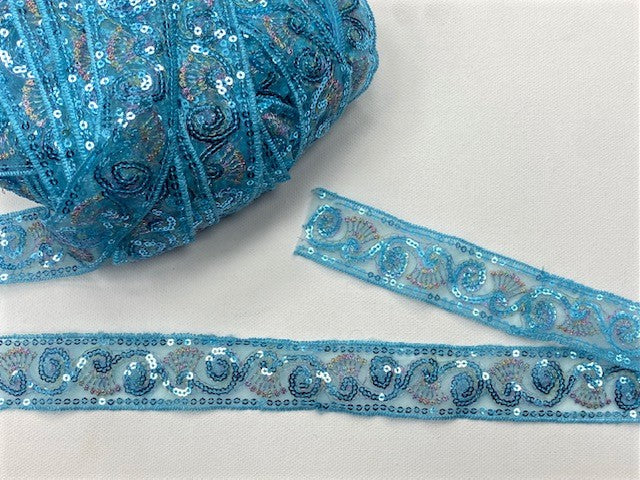 Organza Ribbon - Sequinned Swirl - Cheap Fabrics