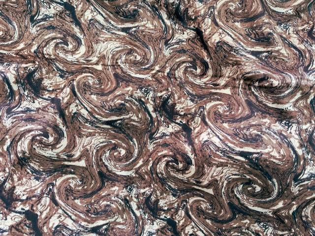 Swirl Surge - Clearance Printed Crepe - Cheap Fabrics