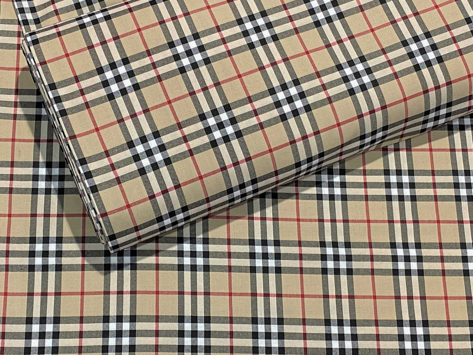 Poly Viscose Tartan - Beige