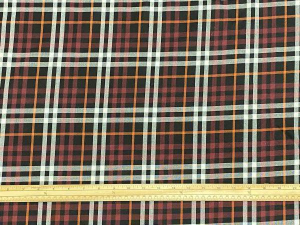 Poly Viscose Tartan - Claret/Black