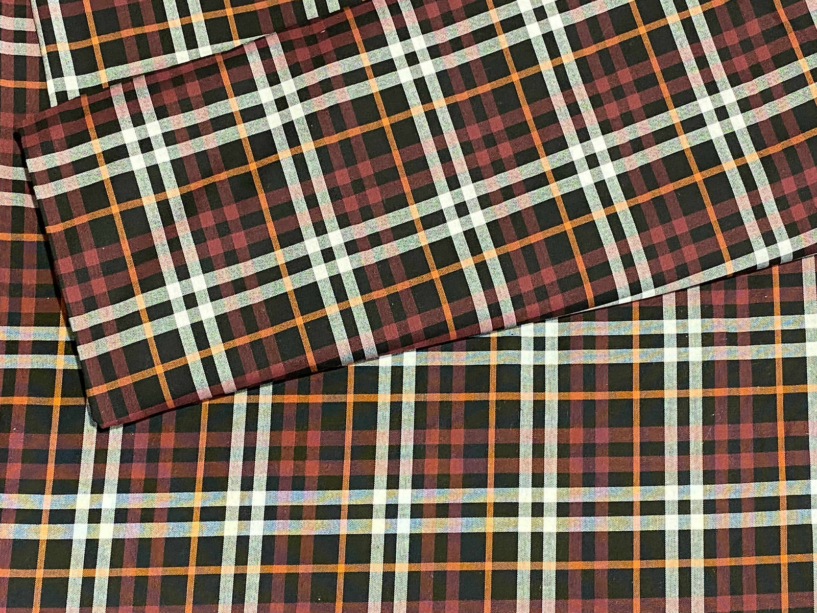 Poly Viscose Tartan - Claret/Black