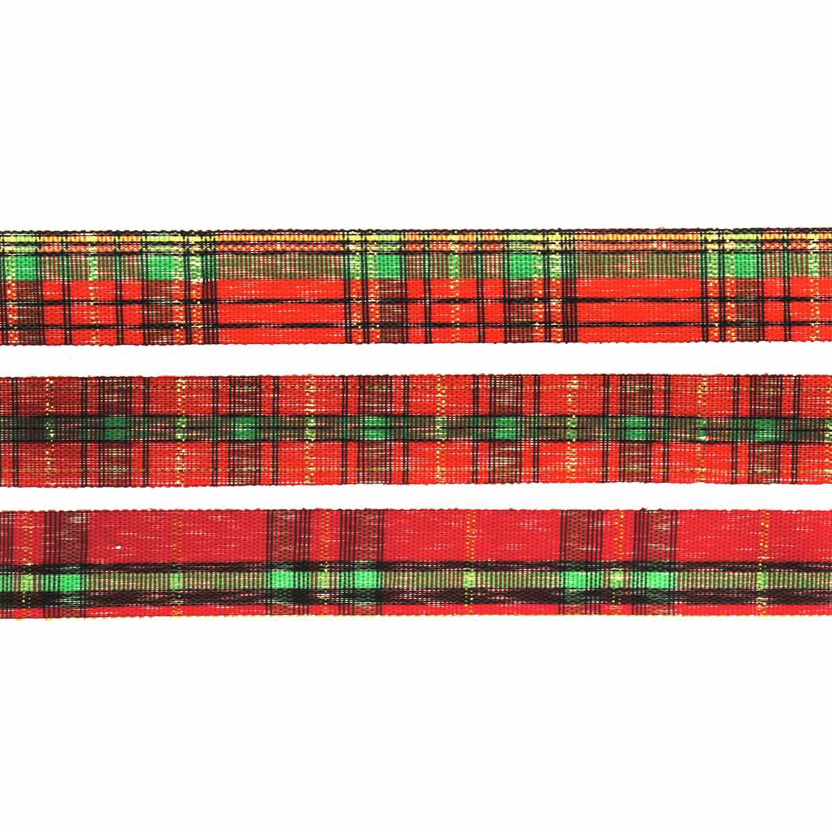 Christmas Tartan Ribbon Bundle - 3m x 15mm (3 Pack)