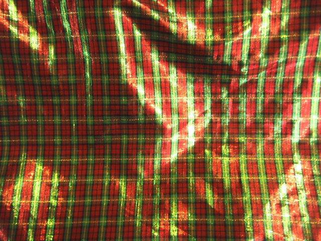 Metallic Tartan Lame Christmas Fabric - Cheap Fabrics