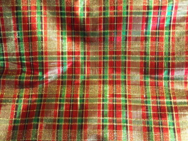 Large Check - Christmas Tartan Lame Fabric - Cheap Fabrics