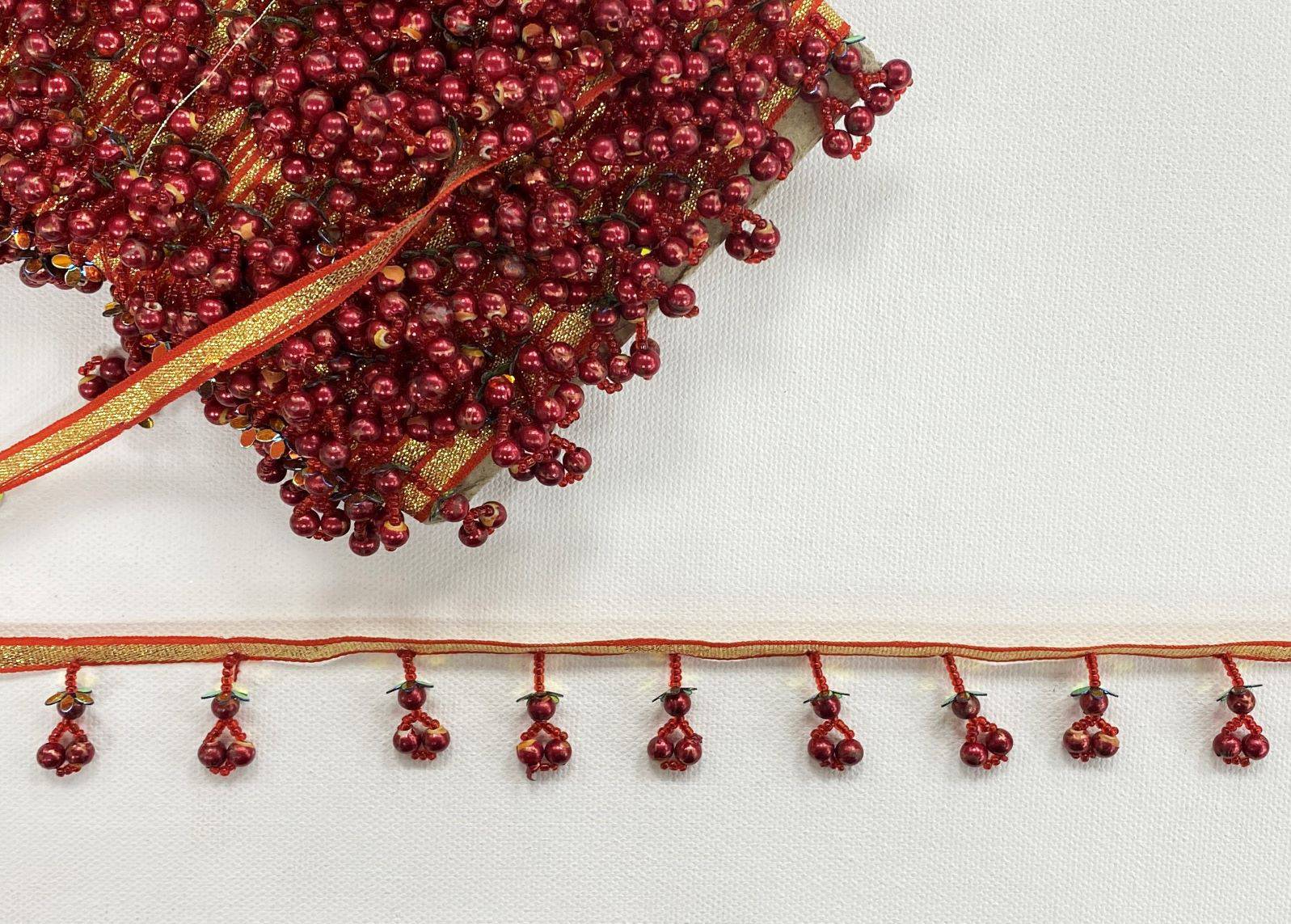 Tassle Trim - Berry Droplets - Cheap Fabrics