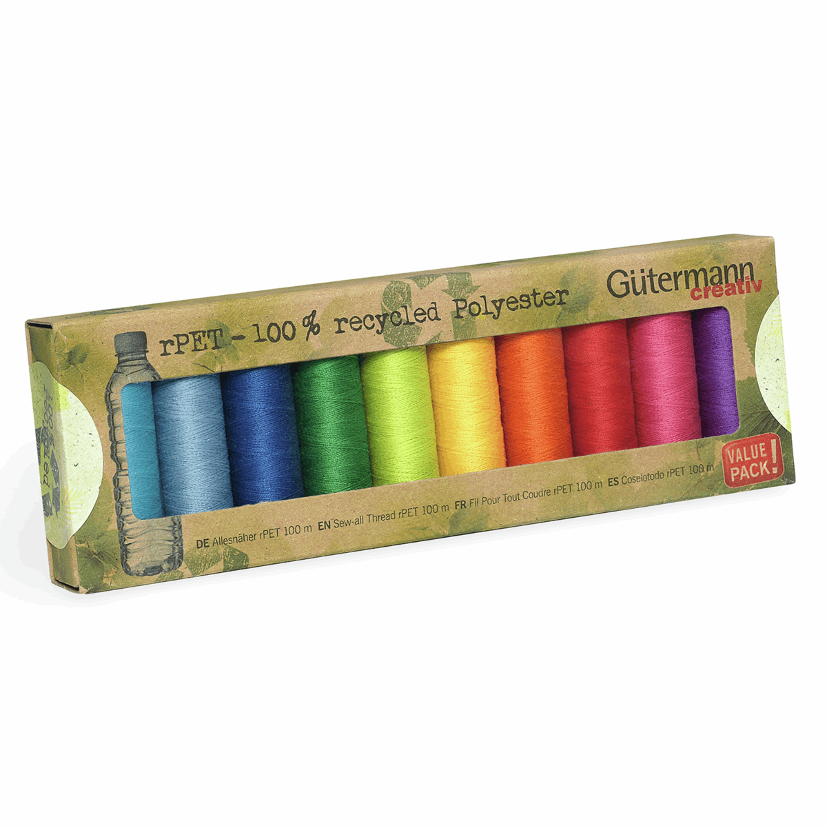 Sewing Thread - RPET Recycled Brights Assorted Set (10 x 100mtr)