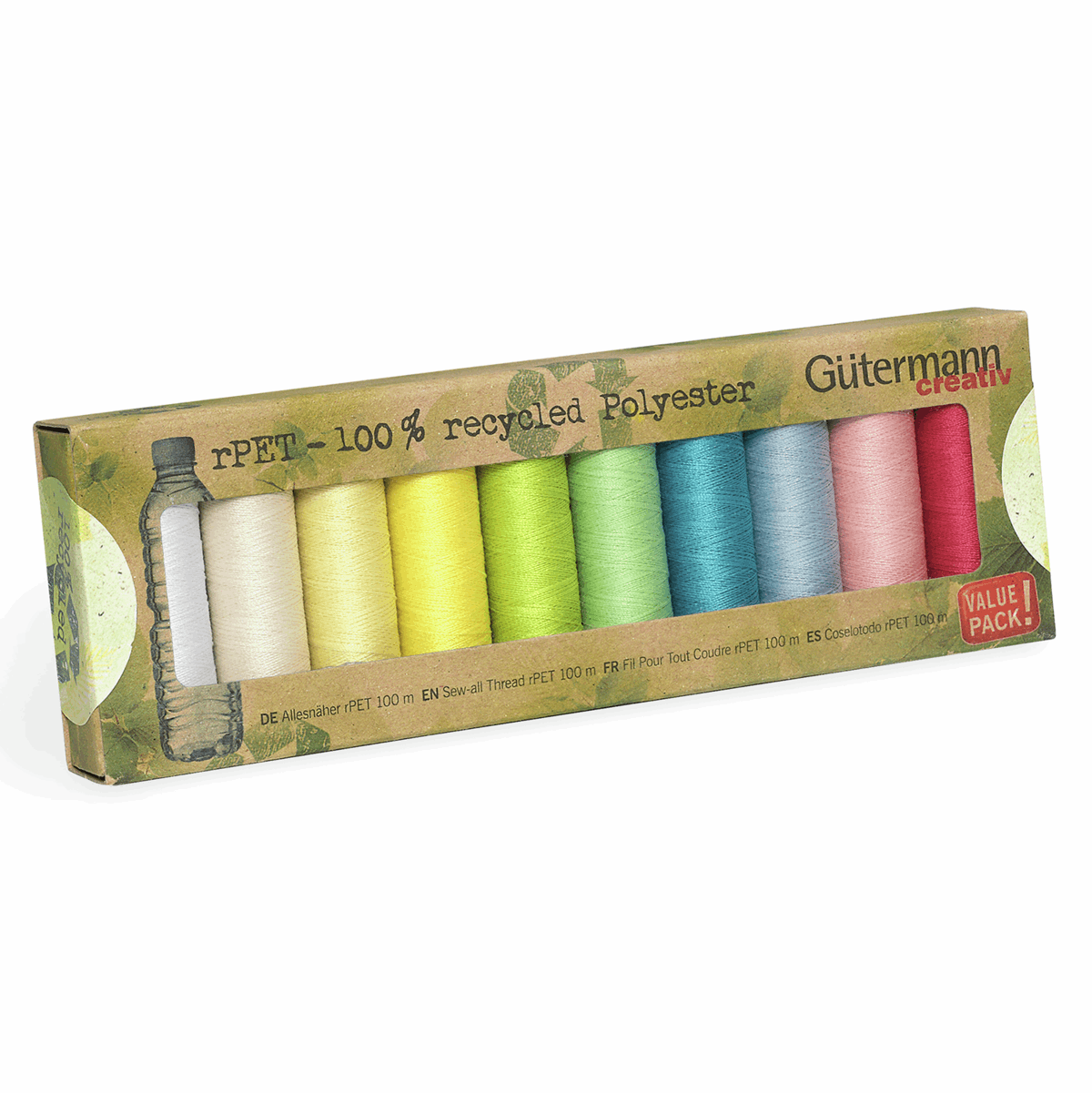 Sewing Thread - RPET Recycled Pastels Assorted Set (10 x 100mtr)