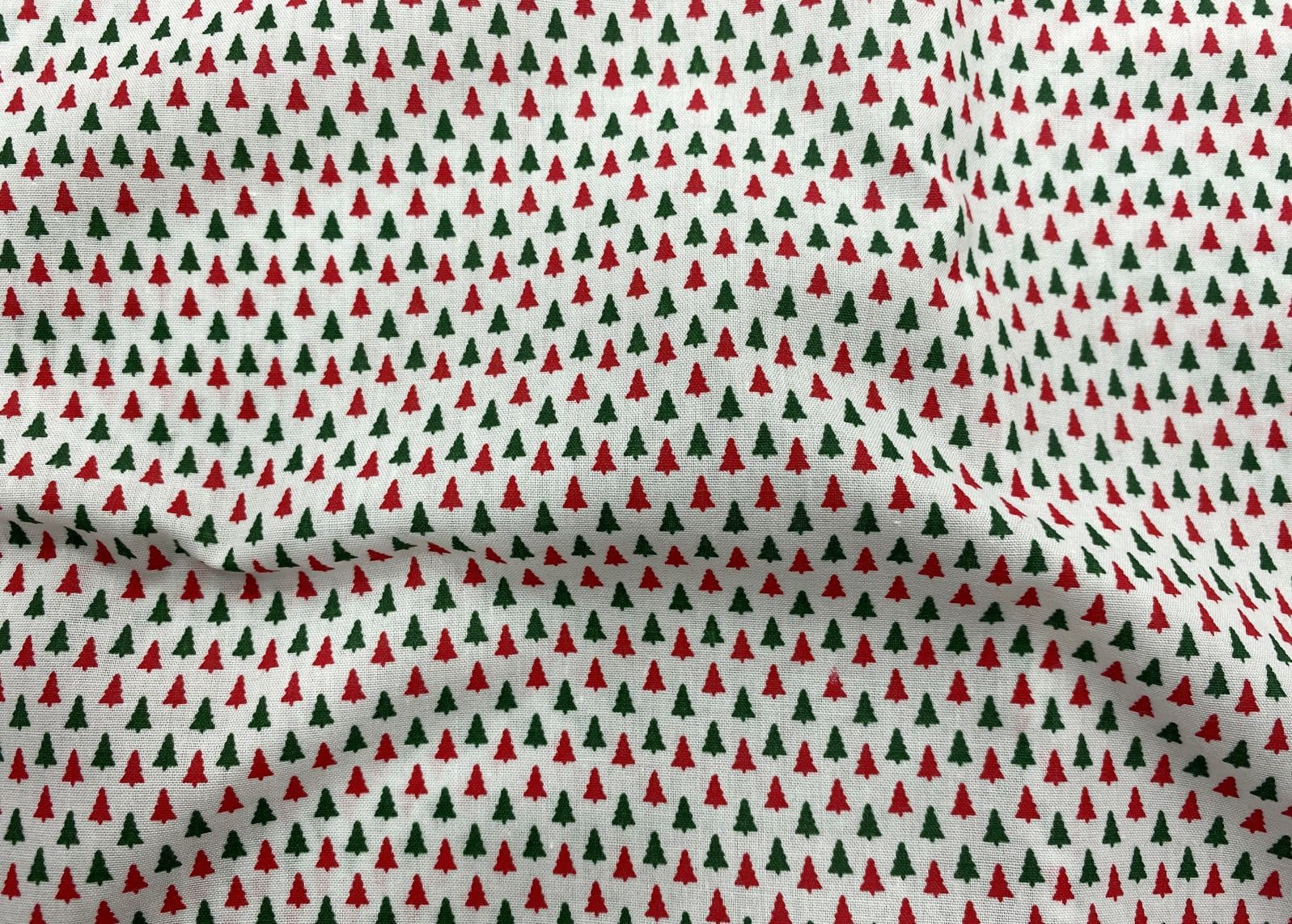 Tiny Christmas Trees - Poly/Cotton Print