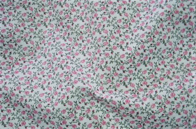 Tiny Leaf Roses - Poly/Cotton Print