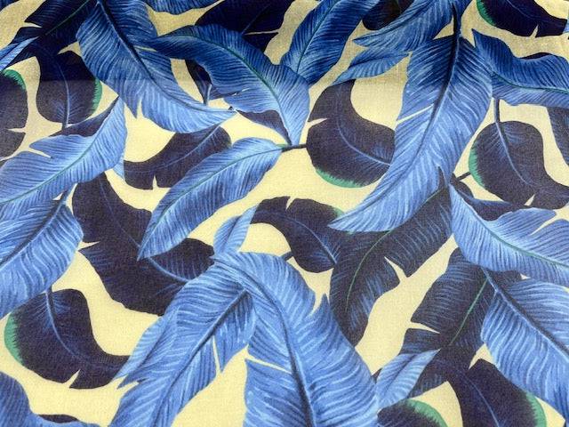 Tropical Leaf Printed Voile - Cheap Fabrics
