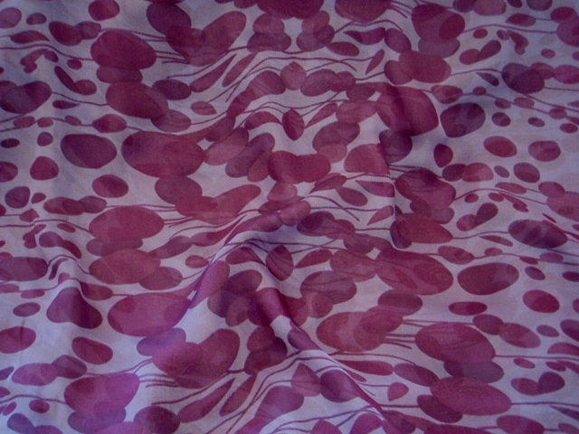 Violet Aubergine Silk Printed Chiffon