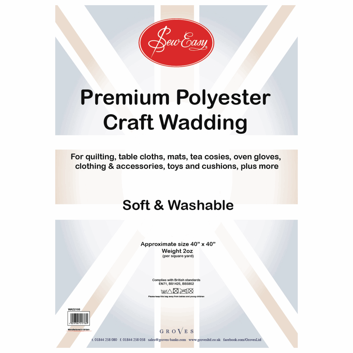 Premium Polyester Craft Wadding - 40&quot; x 40&quot;