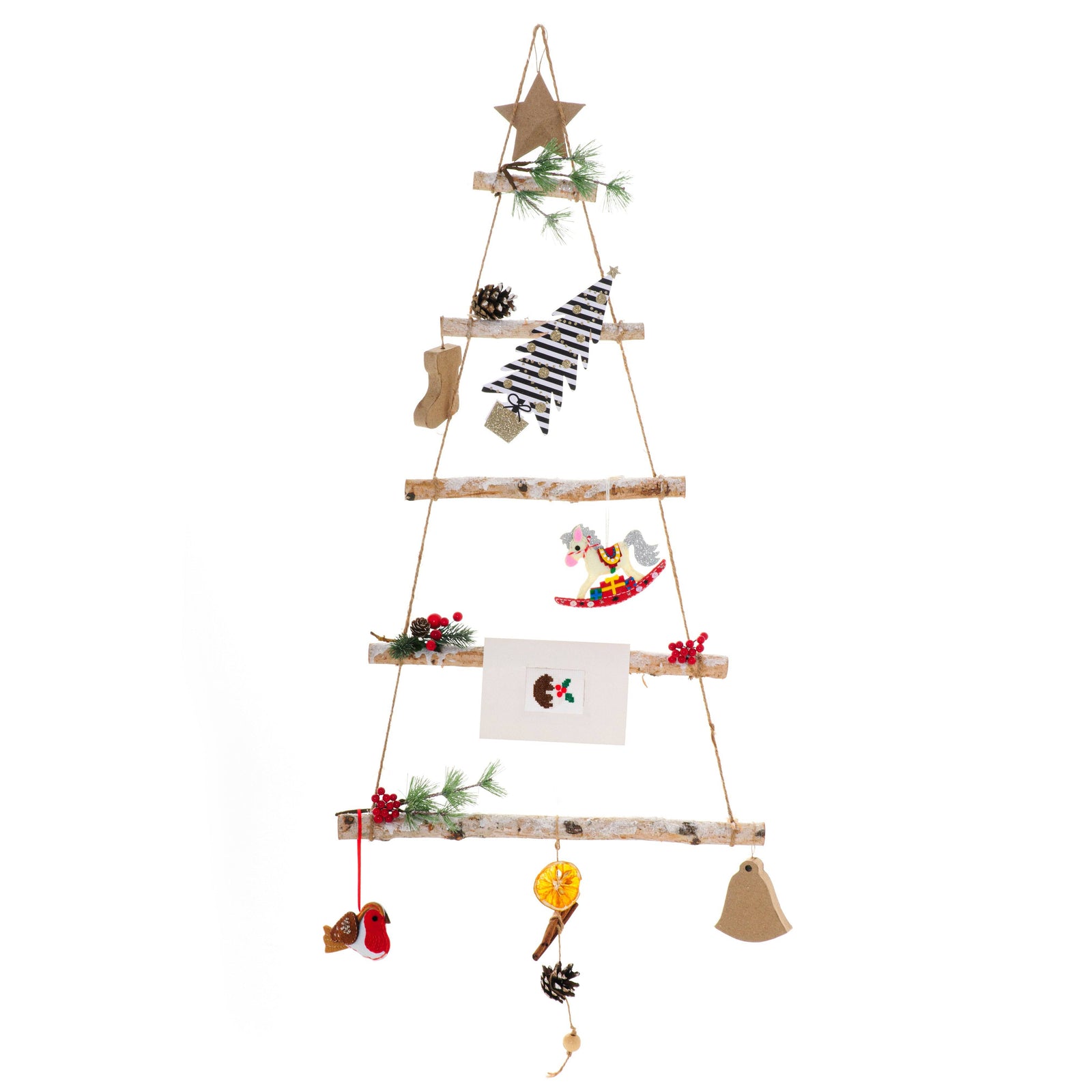 Wall Hanging Christmas Tree Birch Base - Cheap Fabrics