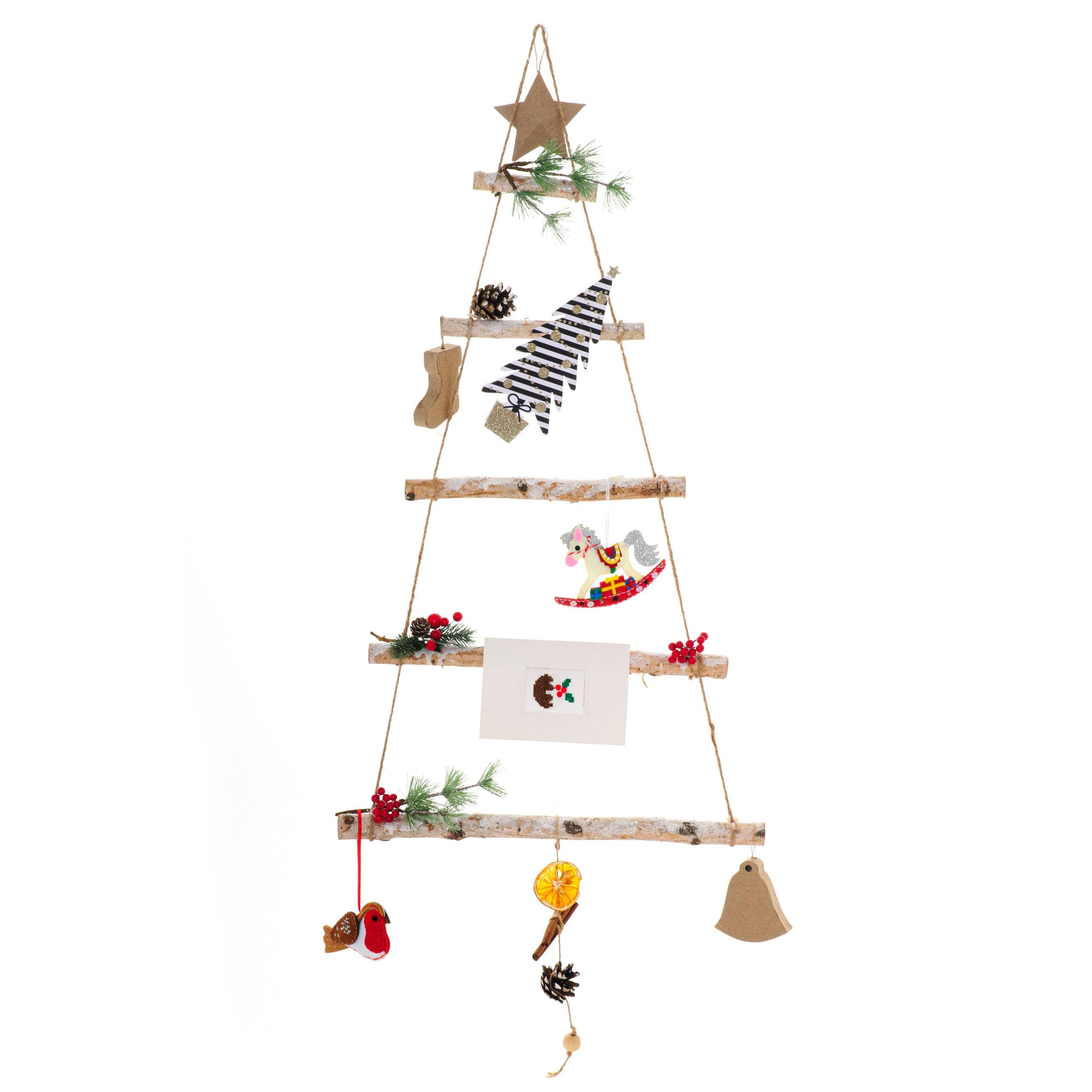 Wall Hanging Christmas Tree Birch Base - Cheap Fabrics