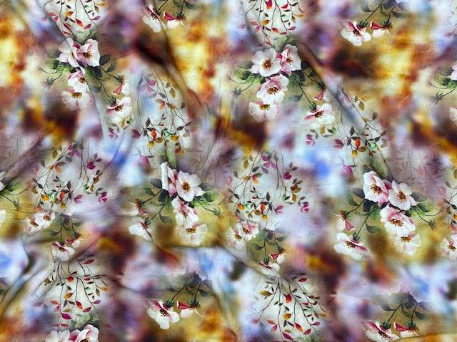 Water Floral - Digital Deluxe Viscose - Cheap Fabrics