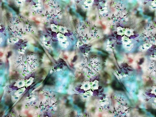 Water Floral - Digital Deluxe Viscose - Cheap Fabrics